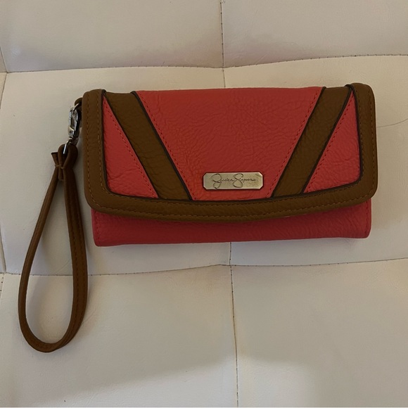Jessica Simpson Coral/Cognac Greer Wallet - Picture 8 of 8